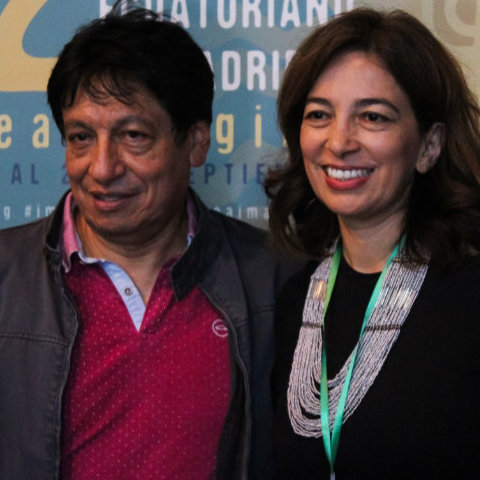 Vladimir Paspuel de la Asociación Rumiñahui y María Cristina Carrillo