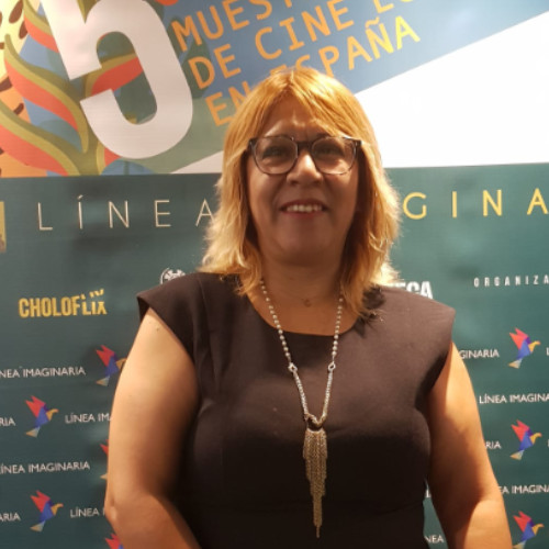 Cathy Alvarez de Madrileña TV en lanzamiento V Muestra