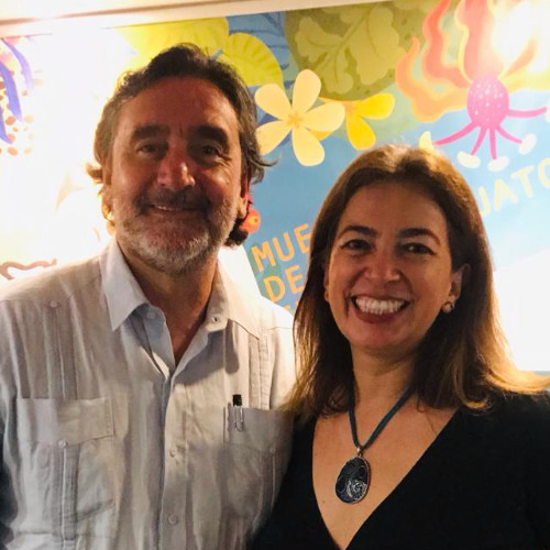 María Cristina Carrillo y Gonzalo Ponce, presidente de la Academia de Cine de Ecuador